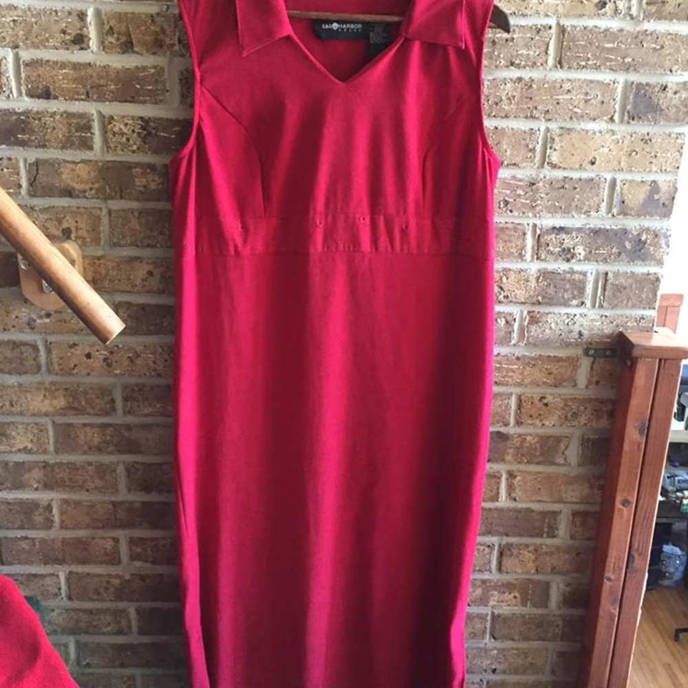 Sag harbor red floral dress